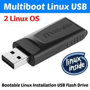 Bootable Multiboot Linux 8GB USB with 2 Distros  (64 Bit)