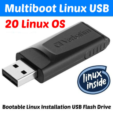 Bootable Multiboot Linux 64GB USB with 20 Distros (64 Bit)